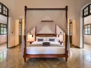 Illustratieve demofoto: Canopy bed of Amantaka Suite in Amantaka luxury Resort & Hotel in Luang Prabang Laos