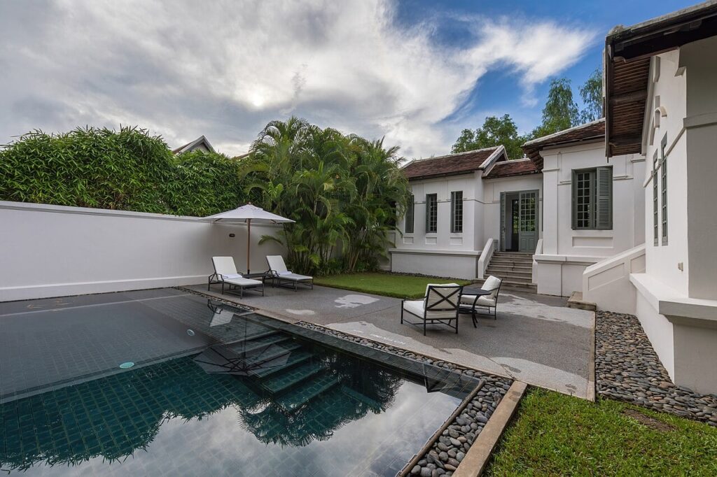 Illustratieve demofoto: Swimming pool of Khan Pool Suite in Amantaka luxury Resort & Hotel in Luang Prabang Laos